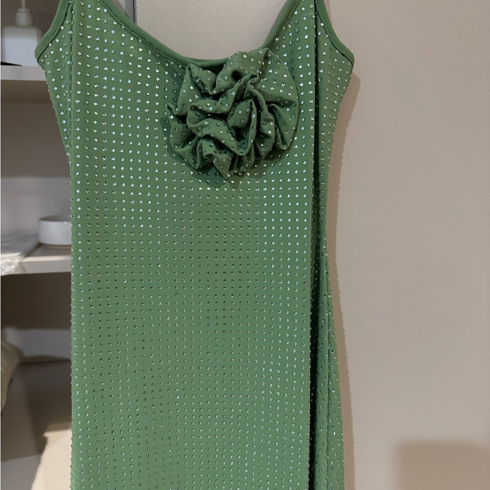 WeWoreWhat Green Embellished Midi Dress